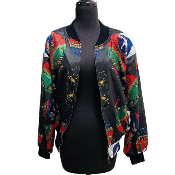 Luxury Look Vibrant Graphic Bomber Jacket